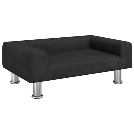 vidaXL Lettino per Cani Nero 70x45x26,5 cm in Velluto