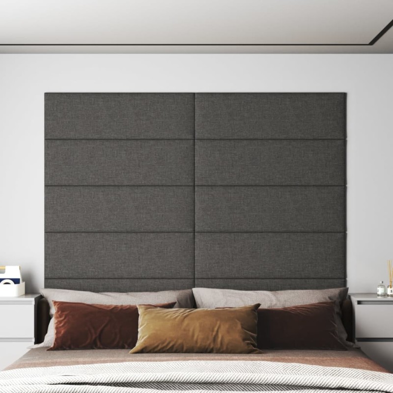 vidaXL Pannelli Murali 12 pz Grigio Scuro 90x30 cm Tessuto 3,24 m² vidaXL Pannelli Murali 12 pz Grigio Scuro 90x30 cm Tessuto 3,24 m²