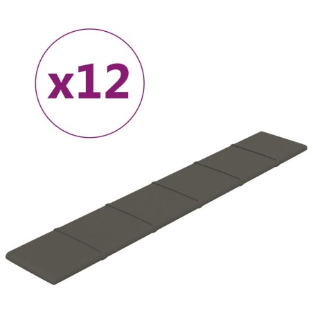 vidaXL Pannelli Murali 12 pz Grigio Scuro 90x15 cm Velluto 1,62 m²