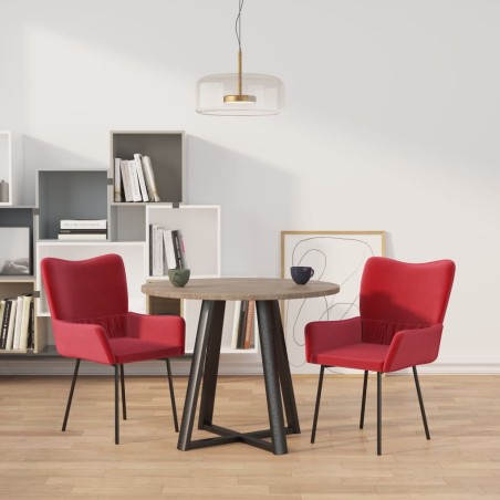 vidaXL Sedie da Pranzo 2 pz Rosso Vino in Velluto
