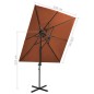 Ombrellone a Sbalzo con Doppia Copertura 250x250 cm Terracotta Ombrellone a Sbalzo con Doppia Copertura 250x250 cm Terracotta