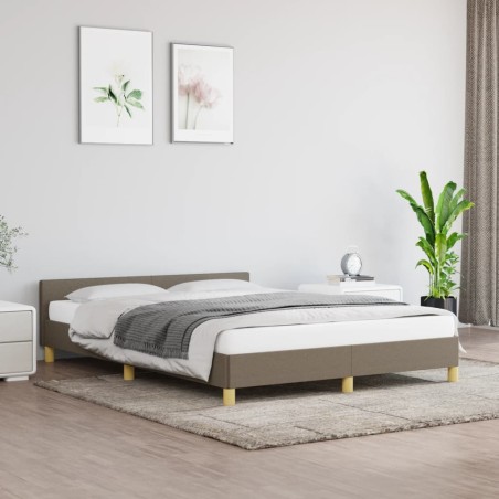 vidaXL Giroletto con Testiera Tortora 140x190 cm in Tessuto