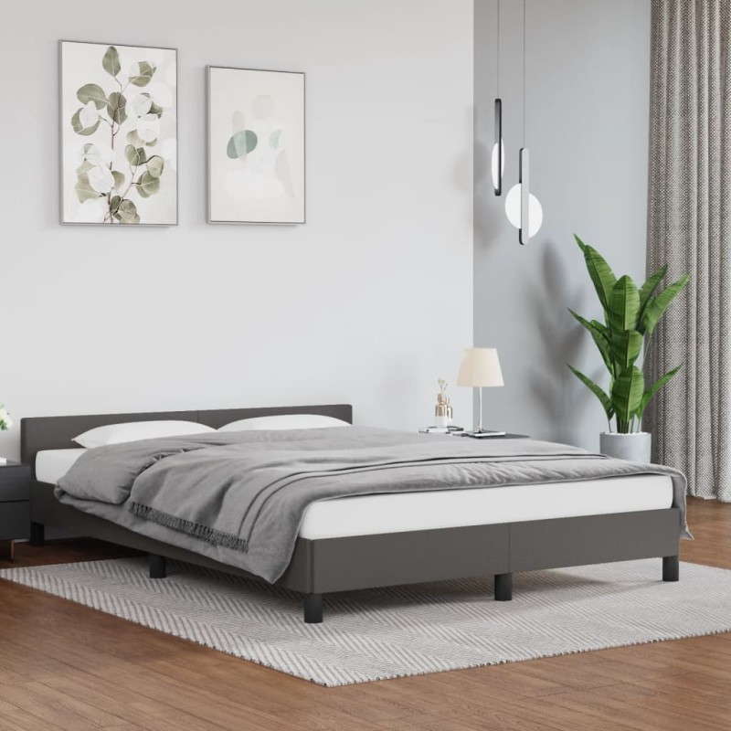 vidaXL Giroletto con Testiera Crema 140x190 cm in Similpelle