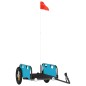 vidaXL Rimorchio per Bici da Carico Blu in Tessuto Oxford e Ferro vidaXL Rimorchio per Bici da Carico Blu in Tessuto Oxford e Ferro