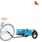 vidaXL Rimorchio per Bici da Carico Blu in Tessuto Oxford e Ferro vidaXL Rimorchio per Bici da Carico Blu in Tessuto Oxford e Ferro