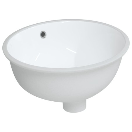 vidaXL Lavandino da Bagno Bianco 37x31x17,5 cm Ovale in Ceramica