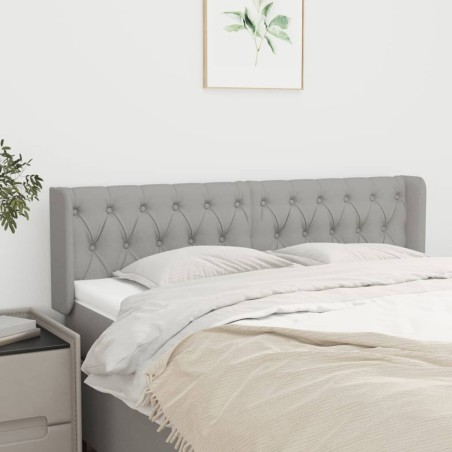 vidaXL Testiera ad Orecchio Grigio Chiaro 163x16x78/88 cm in Tessuto