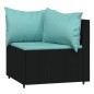 vidaXL Set Divani da Giardino 4 pz con Cuscini Nero in Polyrattan