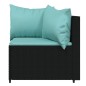 vidaXL Set Divani da Giardino 4 pz con Cuscini Nero in Polyrattan