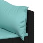 vidaXL Set Divani da Giardino 4 pz con Cuscini Nero in Polyrattan