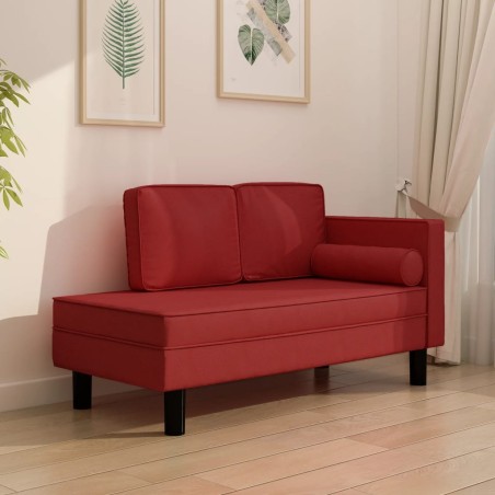 vidaXL Sdraio con Cuscini e Capezzale Rosso Vino in Similpelle