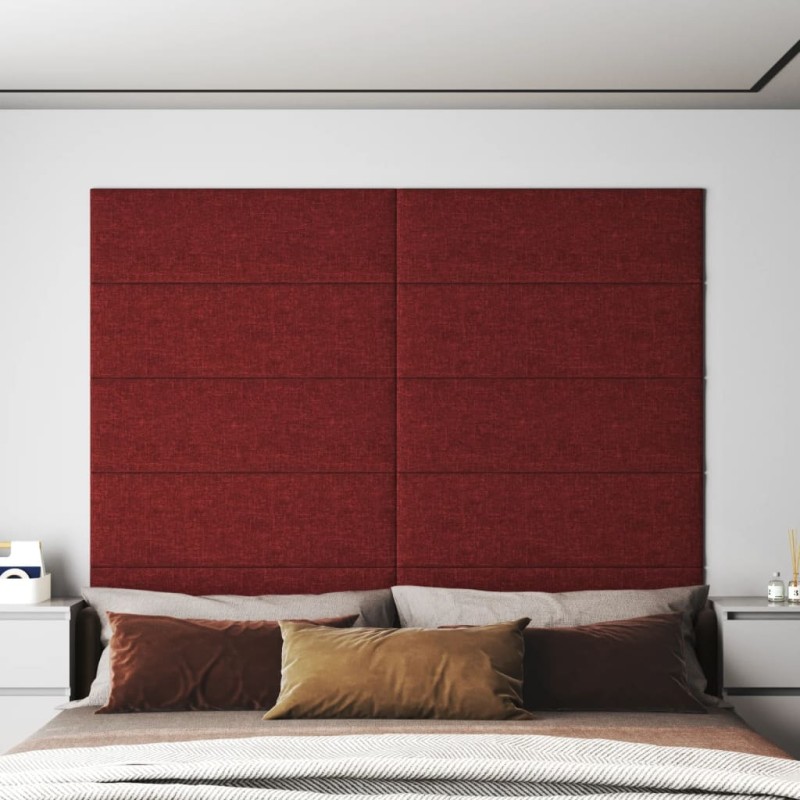 vidaXL Pannelli Murali 12 pz Rosso Vino 90x30 cm in Tessuto 3,24 m² vidaXL Pannelli Murali 12 pz Rosso Vino 90x30 cm in Tessuto 3,24 m²