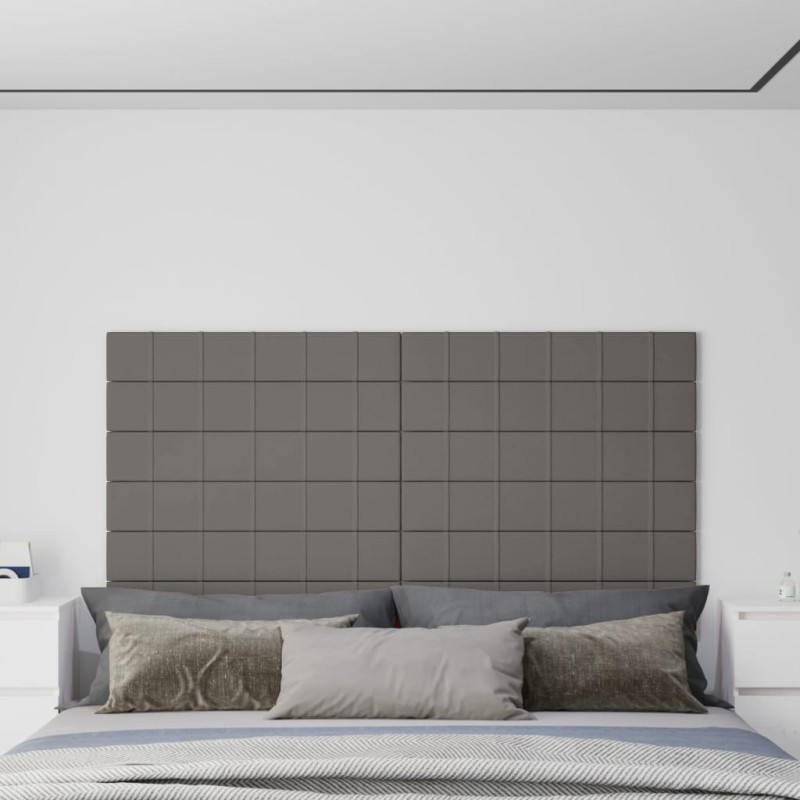 vidaXL Pannelli Murali 12 pz Grigio Chiaro 90x15 cm Tessuto 1,62 m² vidaXL Pannelli Murali 12 pz Grigio Chiaro 90x15 cm Tessuto 1,62 m²