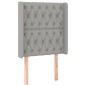 Testiera ad Orecchio Grigio Chiaro 83x16x118/128 cm in Tessuto Testiera ad Orecchio Grigio Chiaro 83x16x118/128 cm in Tessuto