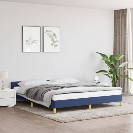 vidaXL Giroletto con Testiera Blu 180x200 cm in Tessuto
