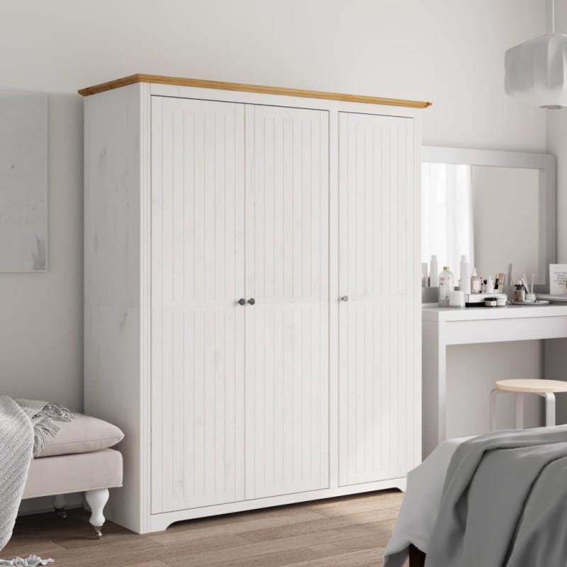 vidaXL Armadio BODO 151,5x52x176,5 cm Massello Pino Bianco e Marrone vidaXL Armadio BODO 151,5x52x176,5 cm Massello Pino Bianco e Marrone