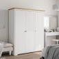vidaXL Armadio BODO 151,5x52x176,5 cm Massello Pino Bianco e Marrone vidaXL Armadio BODO 151,5x52x176,5 cm Massello Pino Bianco e Marrone