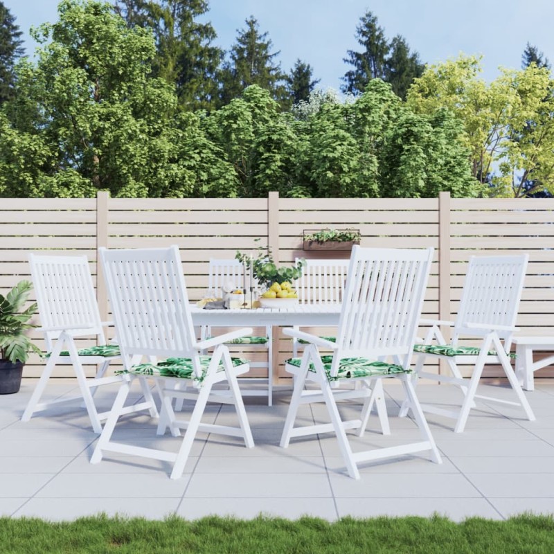 vidaXL Cuscini per Sedia 6 pz Motivo a Foglie 40x40x3 cm Tessuto