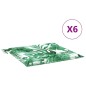 vidaXL Cuscini per Sedia 6 pz Motivo a Foglie 40x40x3 cm Tessuto