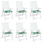 vidaXL Cuscini per Sedia 6 pz Motivo a Foglie 40x40x3 cm Tessuto