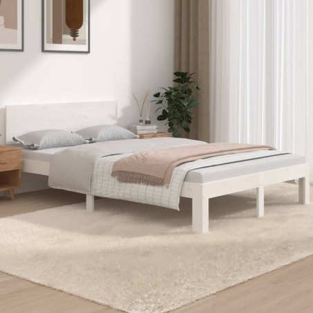 vidaXL Giroletto Bianco 120x190 cm Small Double Legno Massello di Pino