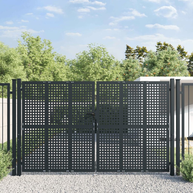 vidaXL Cancello Giardino Antracite 300x175 cm in Acciaio vidaXL Cancello Giardino Antracite 300x175 cm in Acciaio