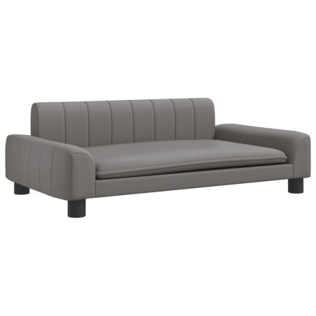 vidaXL Lettino per Cani Grigio 90x53x30 cm in Similpelle