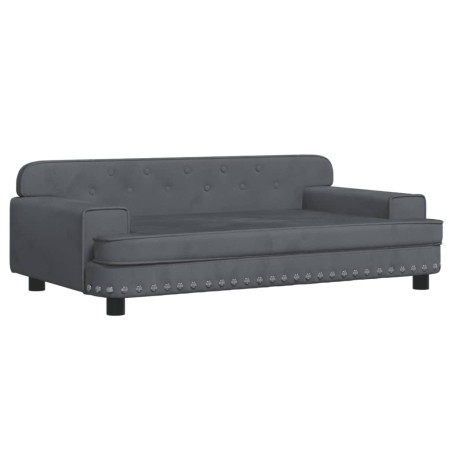 vidaXL Lettino per Cani Grigio Scuro 90x53x30 cm in Velluto