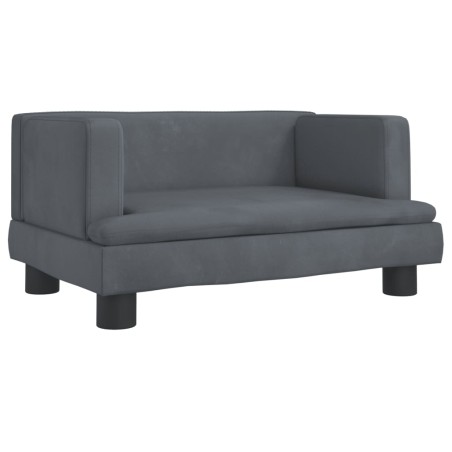 vidaXL Lettino per Cani Grigio Scuro 60x40x30 cm in Velluto