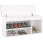 vidaXL Panca Portascarpe con Cuscino Bianco 104x30x49 cm in Truciolato vidaXL Panca Portascarpe con Cuscino Bianco 104x30x49 cm in Truciolato