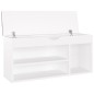 vidaXL Panca Portascarpe con Cuscino Bianco 104x30x49 cm in Truciolato vidaXL Panca Portascarpe con Cuscino Bianco 104x30x49 cm in Truciolato