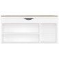 vidaXL Panca Portascarpe con Cuscino Bianco 104x30x49 cm in Truciolato vidaXL Panca Portascarpe con Cuscino Bianco 104x30x49 cm in Truciolato