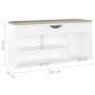 vidaXL Panca Portascarpe con Cuscino Bianco 104x30x49 cm in Truciolato vidaXL Panca Portascarpe con Cuscino Bianco 104x30x49 cm in Truciolato