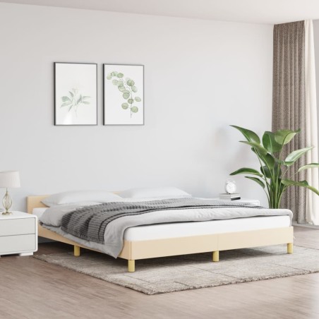 vidaXL Giroletto con Testiera Crema 180x200 cm in Tessuto