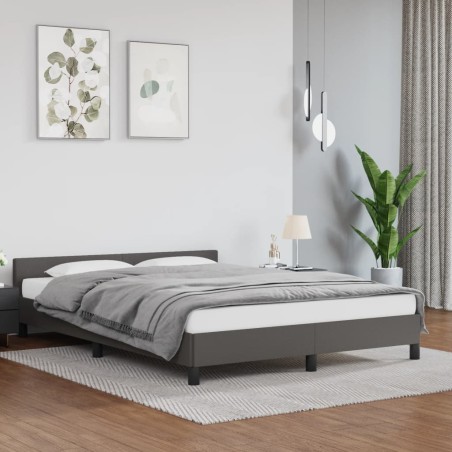 vidaXL Giroletto con Testiera Grigio 140x200 cm in Similpelle