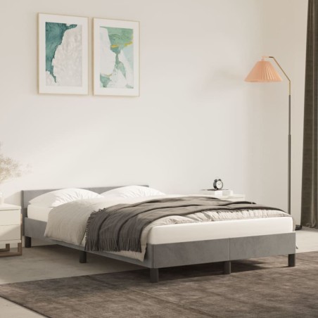 vidaXL Giroletto senza Materasso Grigio Chiaro 120x200 cm Velluto