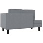 vidaXL Sdraio con Cuscini e Capezzale Grigio Chiaro in Tessuto vidaXL Sdraio con Cuscini e Capezzale Grigio Chiaro in Tessuto