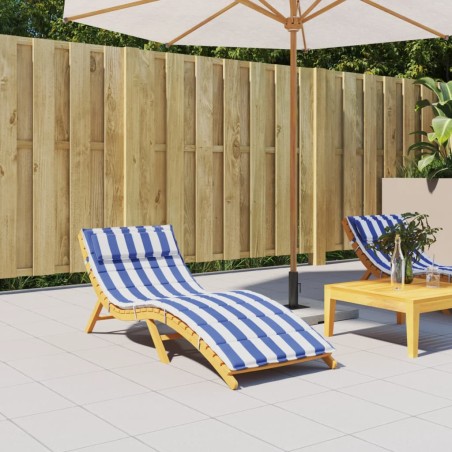 vidaXL Cuscino per Lettino Righe Bianche e Blu 180x60x3 Tessuto Oxford