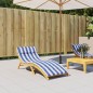 vidaXL Cuscino per Lettino Righe Bianche e Blu 180x60x3 Tessuto Oxford