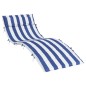 vidaXL Cuscino per Lettino Righe Bianche e Blu 180x60x3 Tessuto Oxford