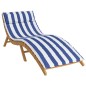 vidaXL Cuscino per Lettino Righe Bianche e Blu 180x60x3 Tessuto Oxford
