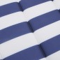 vidaXL Cuscino per Lettino Righe Bianche e Blu 180x60x3 Tessuto Oxford
