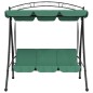 vidaXL Panca a Dondolo con Baldacchino Verde 198 cm Tessuto e Acciaio vidaXL Panca a Dondolo con Baldacchino Verde 198 cm Tessuto e Acciaio