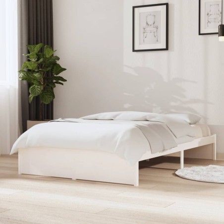 vidaXL Giroletto Bianco 120x190 cm Small Double Legno Massello di Pino