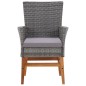 vidaXL Set Pranzo da Giardino 7 pz Polyrattan e Legno Acacia Grigio 