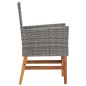 vidaXL Set Pranzo da Giardino 7 pz Polyrattan e Legno Acacia Grigio 