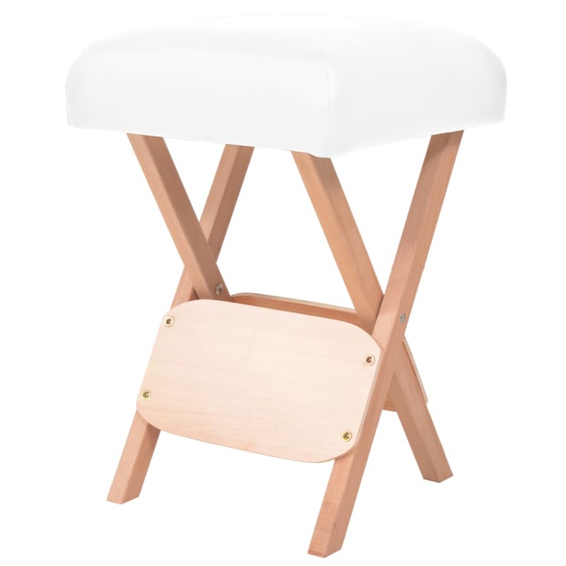 vidaXL Sgabello da Massaggio Pieghevole Spessore Sedile 12 cm Bianco vidaXL Sgabello da Massaggio Pieghevole Spessore Sedile 12 cm Bianco
