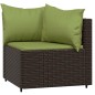 vidaXL Divani Angolari da Giardino con Cuscini 2pz Polyrattan Marrone vidaXL Divani Angolari da Giardino con Cuscini 2pz Polyrattan Marrone