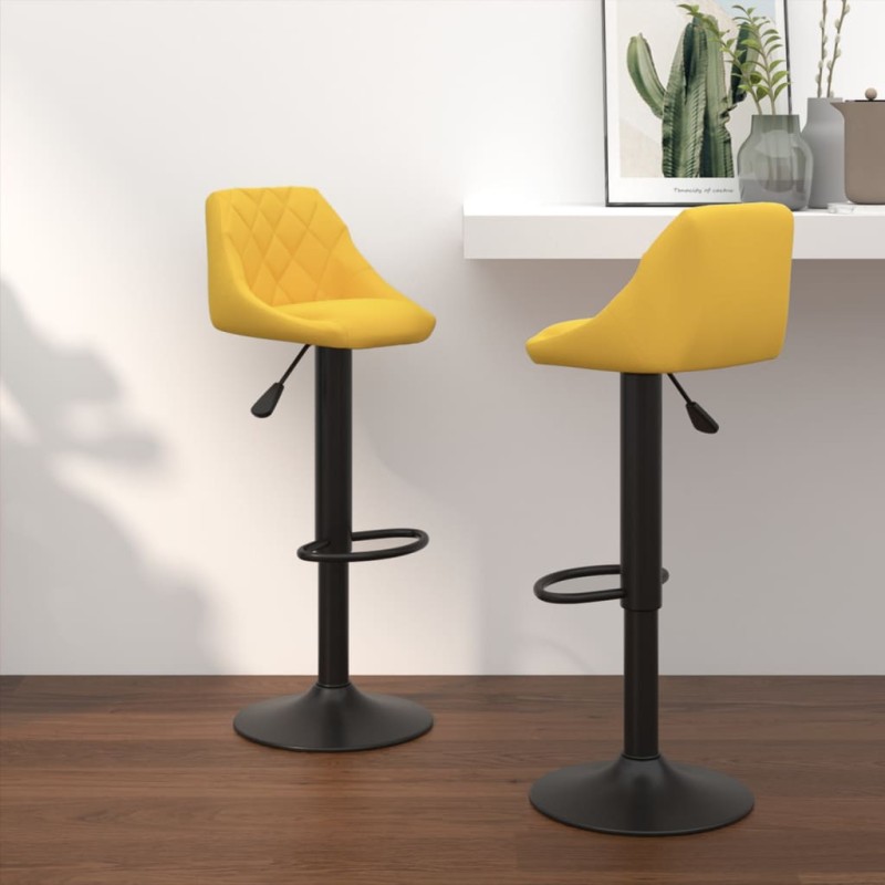 vidaXL Sgabelli da Bar 2 pz Giallo Senape in Velluto vidaXL Sgabelli da Bar 2 pz Giallo Senape in Velluto