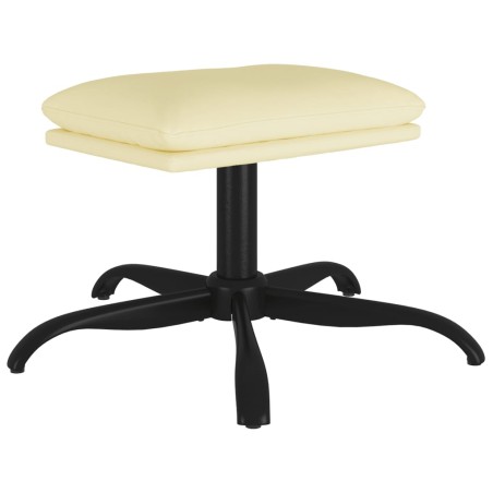 vidaXL Poggiapiedi Crema 60x60x36 cm in Similpelle